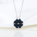 Sterling Silver Double-sided Four-leaf Clover Can Be Opened And Closed, A Double-wearing Clavicle Chain - cafematernity