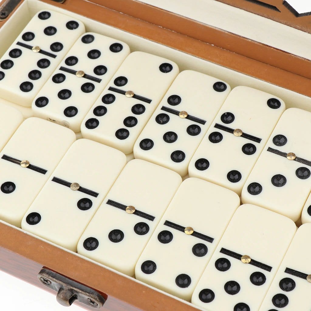 Wooden Dominoes Double Six Game - cafematernity