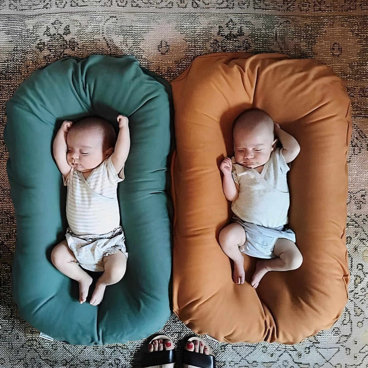 Snuggle Me Organic Cover Baby Lounger Pillow Green Leaf Lounger