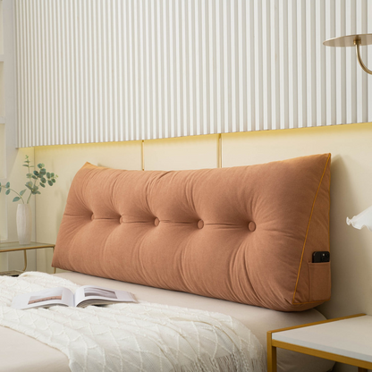 Luxury Chic Wedge HeadBoard Pillow | Backrest Reading Pillow, Dark Green / Small