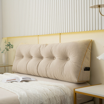 Luxury Chic Wedge HeadBoard Pillow | Backrest Reading Pillow, Dark Green / Small