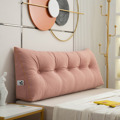 Luxury Chic Wedge HeadBoard Pillow | Backrest Reading Pillow, Dark Green / Small