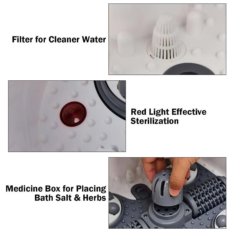 Shiatsu Foot Spa Bath Massager with Motorized Shiatsu Massage Balls and Adjustable Water Jets