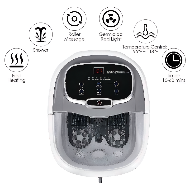 Shiatsu Foot Spa Bath Massager with Motorized Shiatsu Massage Balls and Adjustable Water Jets