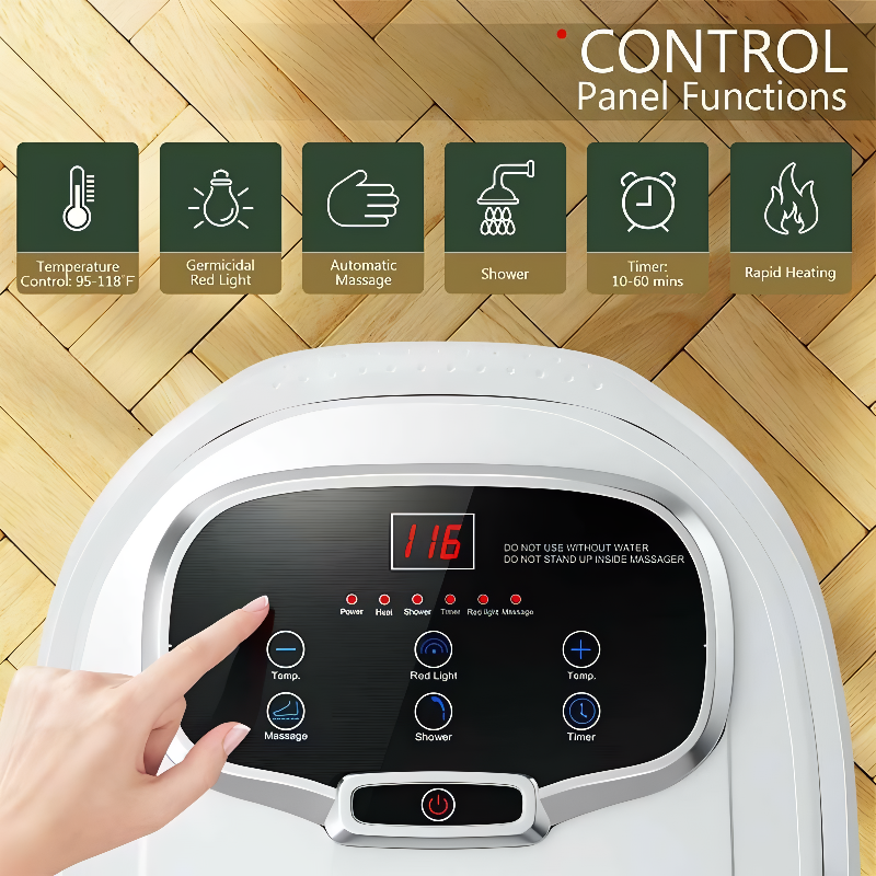 Shiatsu Foot Spa Bath Massager with Motorized Shiatsu Massage Balls and Adjustable Water Jets