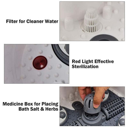 Shiatsu Foot Spa Bath Massager with Motorized Shiatsu Massage Balls and Adjustable Water Jets