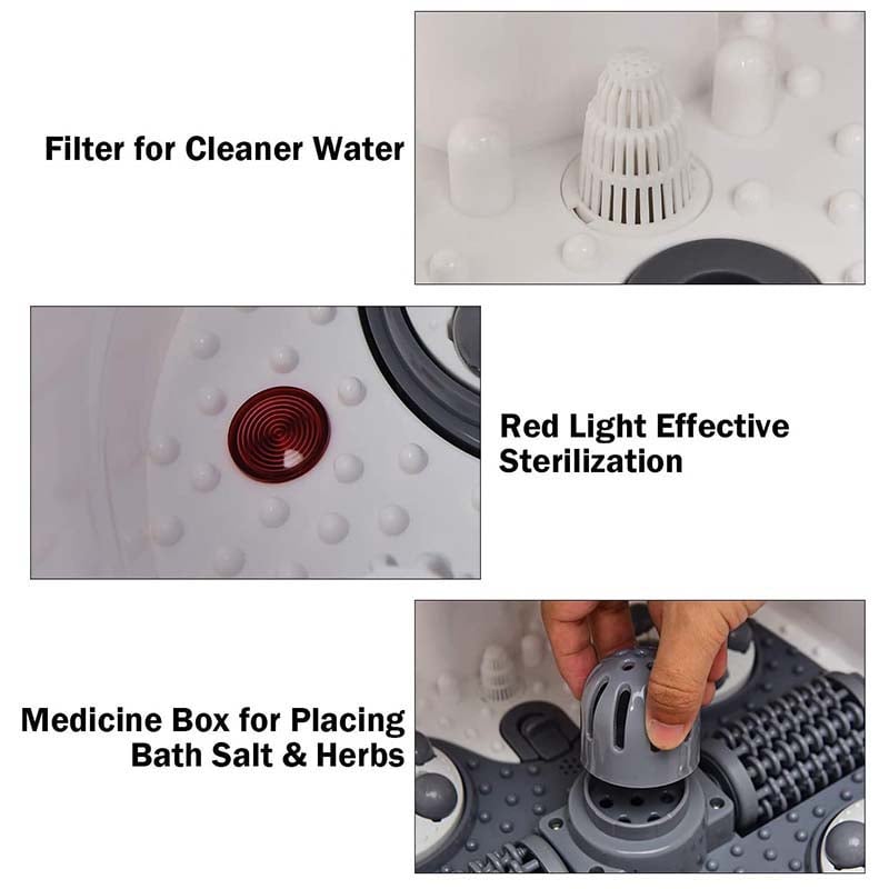 Shiatsu Foot Spa Bath Massager with Motorized Shiatsu Massage Balls and Adjustable Water Jets