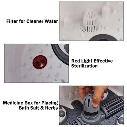 Shiatsu Foot Spa Bath Massager with Motorized Shiatsu Massage Balls and Adjustable Water Jets