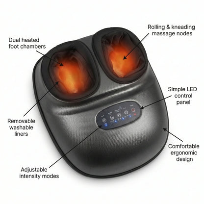 Soleva Shiatsu Foot Massager Machine with 2-Level Heat and Air Compression