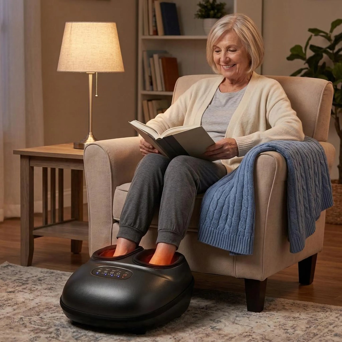 Soleva Shiatsu Foot Massager Machine with 2-Level Heat and Air Compression