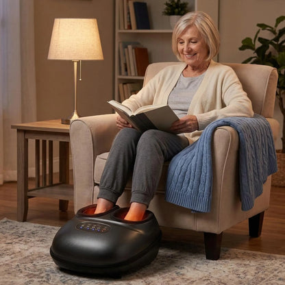 Soleva Shiatsu Foot Massager Machine with 2-Level Heat and Air Compression