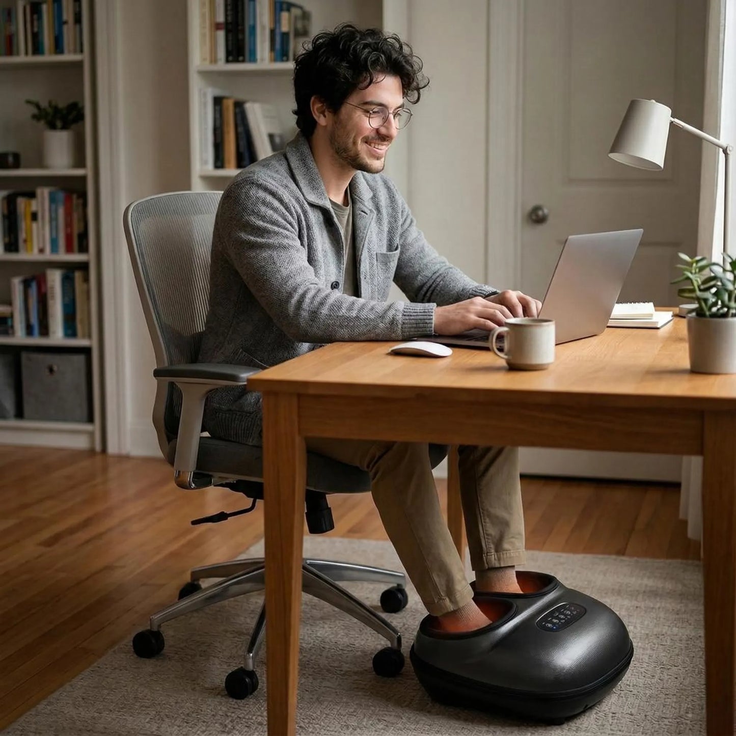 Soleva Shiatsu Foot Massager Machine with 2-Level Heat and Air Compression
