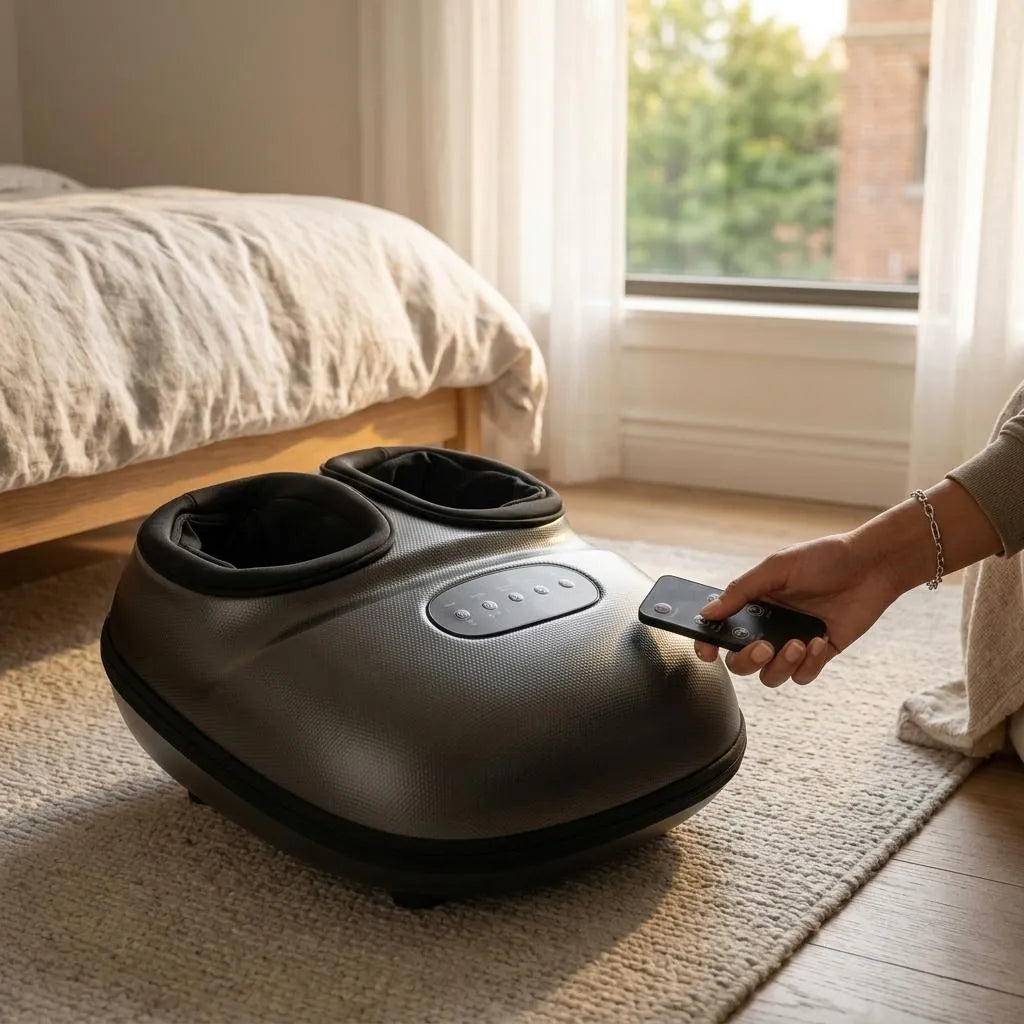 Soleva Shiatsu Foot Massager Machine with 2-Level Heat and Air Compression