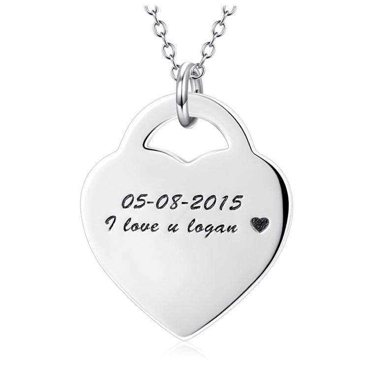 Personalised Silver Heart Necklace - cafematernity