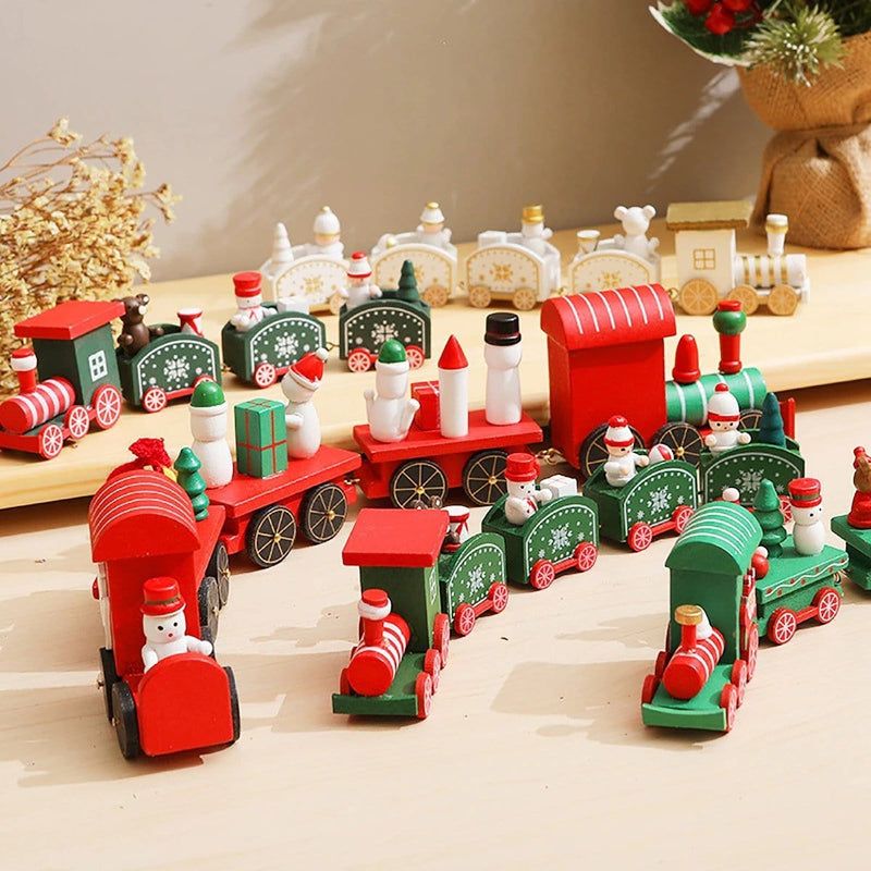 Christmas Train Set Wooden Toys - cafematernity