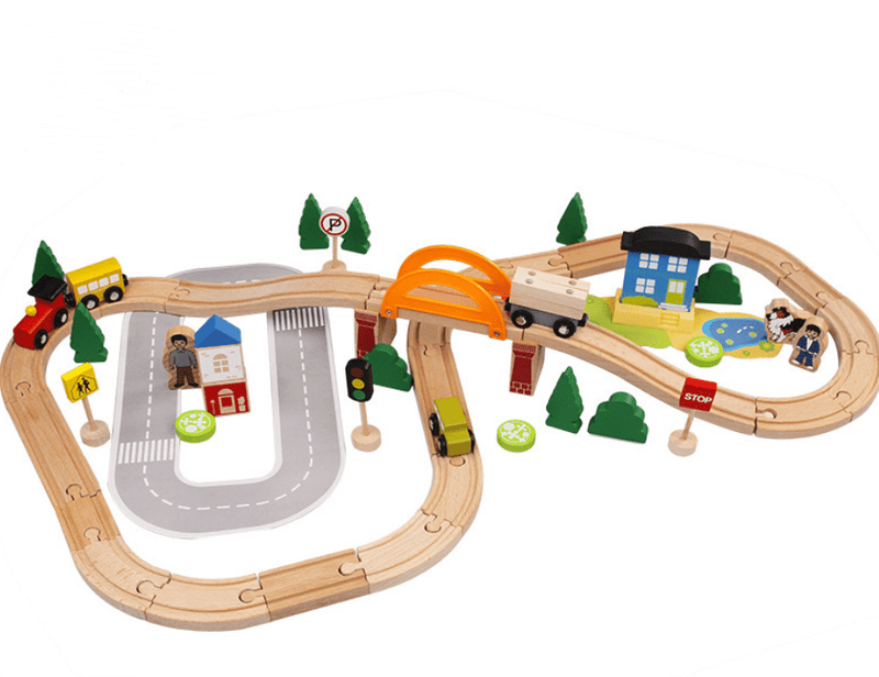 Wooden Track Toy Train Set - cafematernity