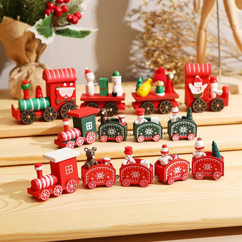 Christmas Train Set Wooden Toys - cafematernity