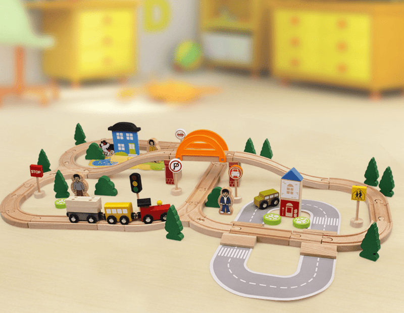 Wooden Track Toy Train Set - cafematernity