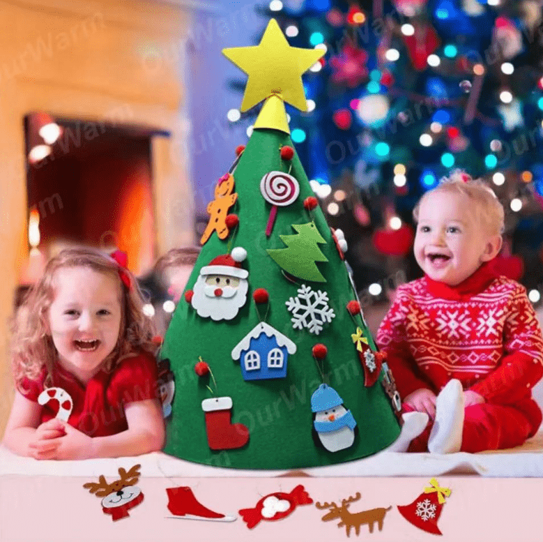 Christmas Crafts -kids 3D Christmas tree decoration - cafematernity