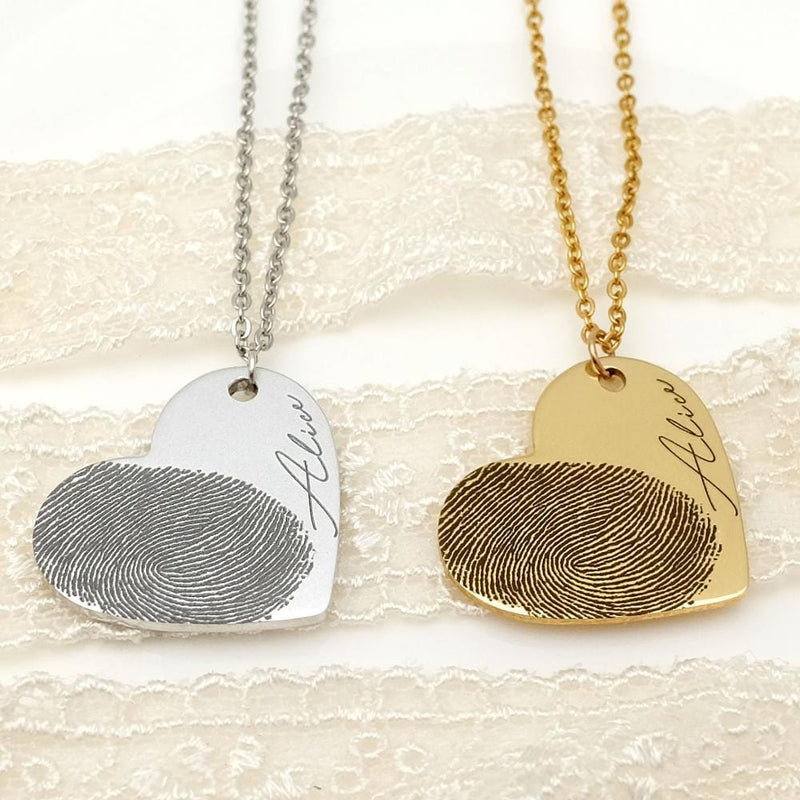 Personalized Fingerprint Name Necklace - cafematernity