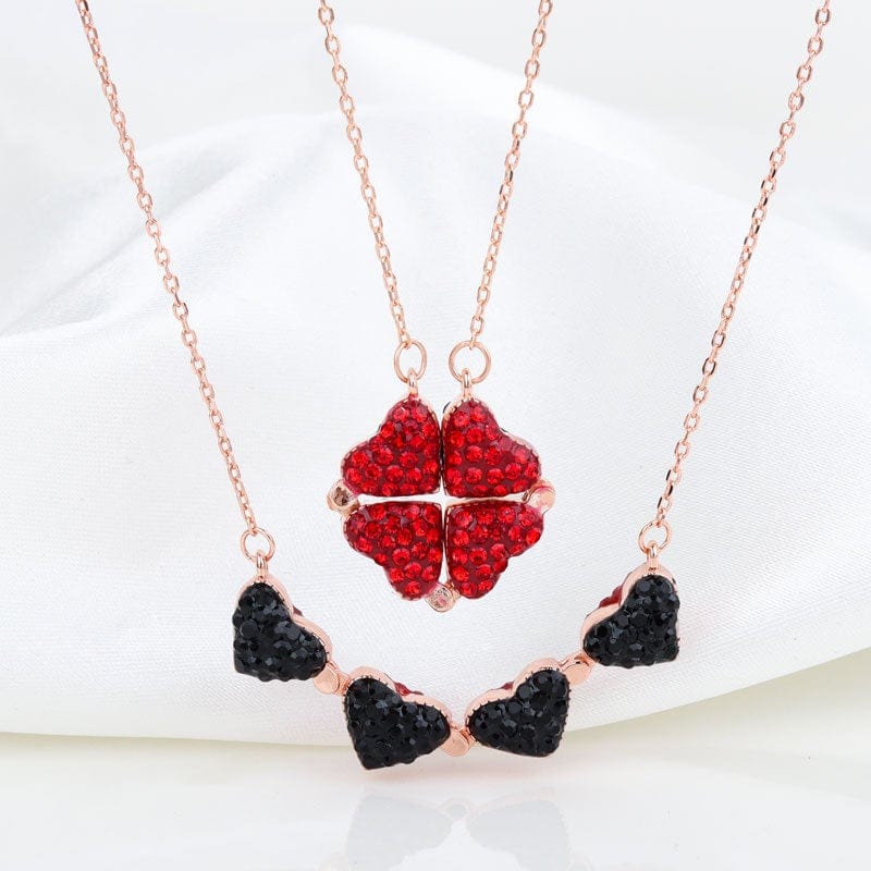 Sterling Silver Double-sided Convertible Heart Necklace