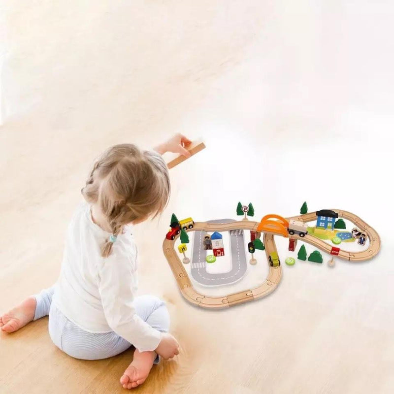 Wooden Track Toy Train Set - cafematernity