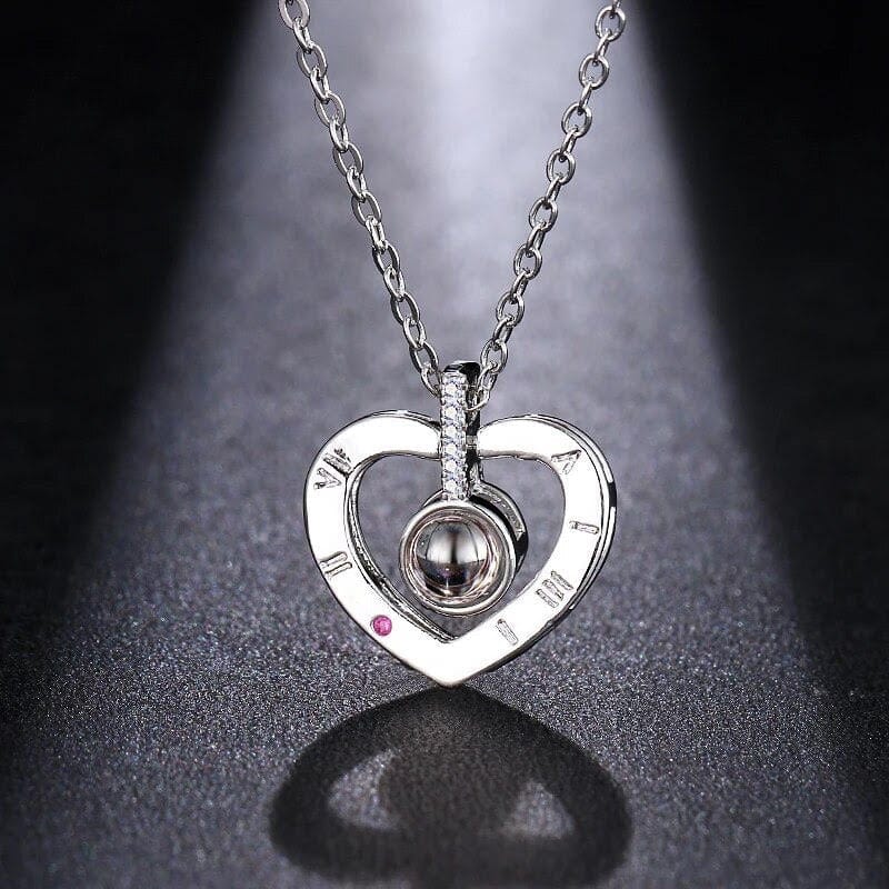 Silver Heart Necklace with box - cafematernity