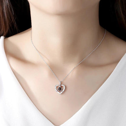Silver Heart Necklace with box - cafematernity
