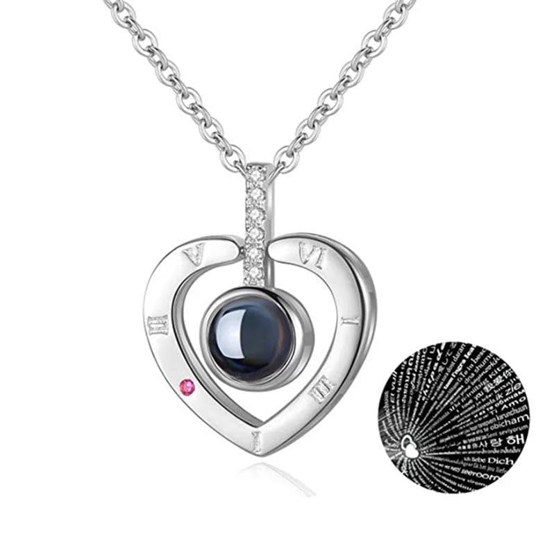 Silver Heart Necklace with box - cafematernity