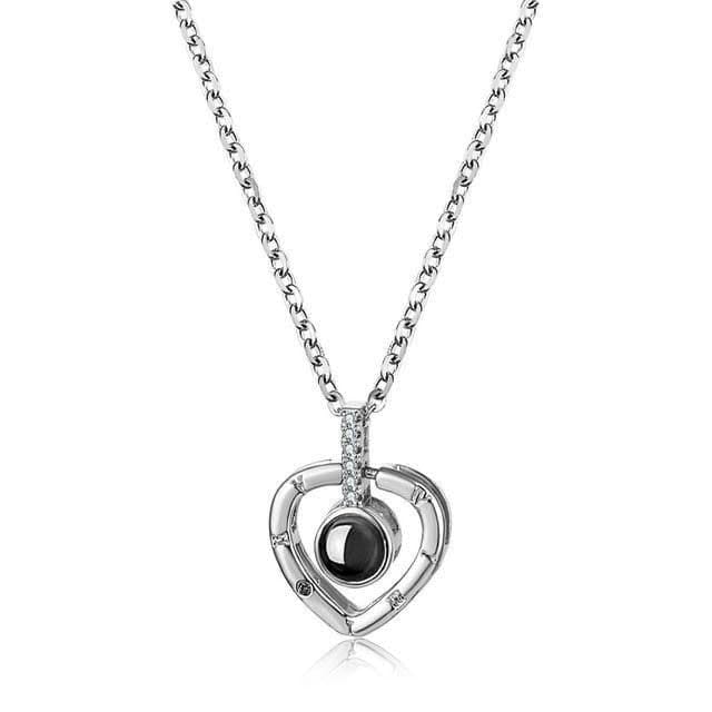 Silver Heart Necklace with box - cafematernity